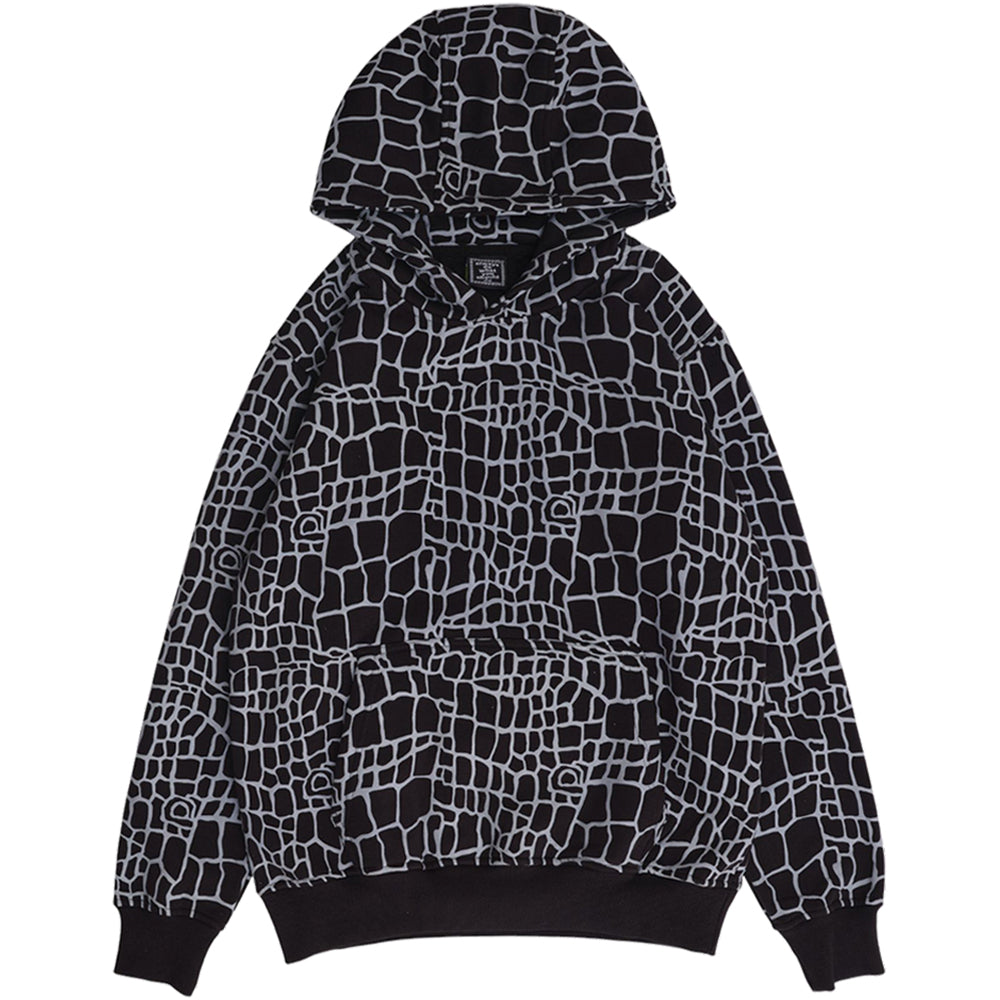 Always Do What You Should Do Croc Print Hoodie Black