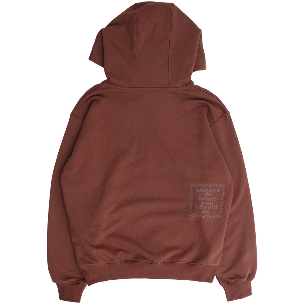 Always Do What You Should Do Scribble @sun Hoodie Brown