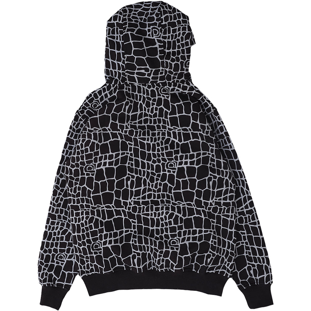 Always Do What You Should Do Croc Print Hoodie Black
