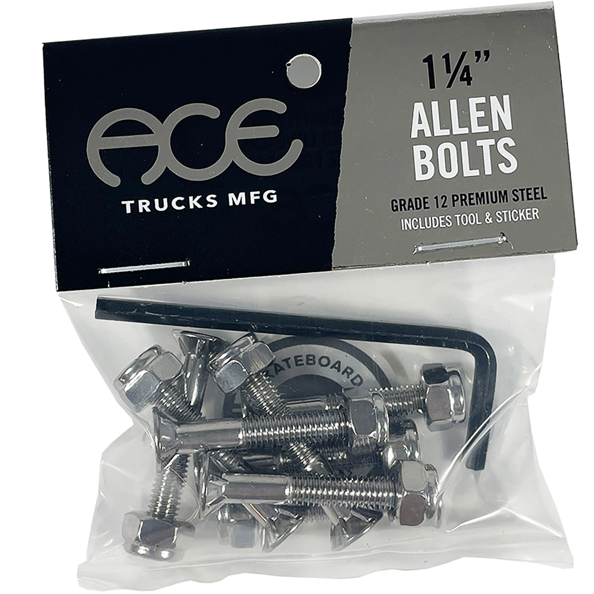 Ace Skateboard Bolts Allen Silver 1¼"