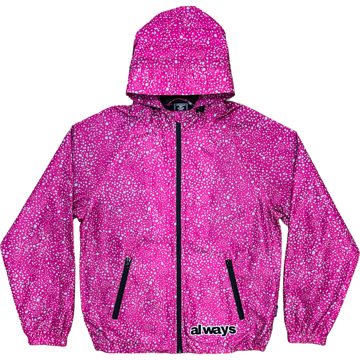 Always Do What You Should Do Dotted Bandemic Jacket Fuchsia