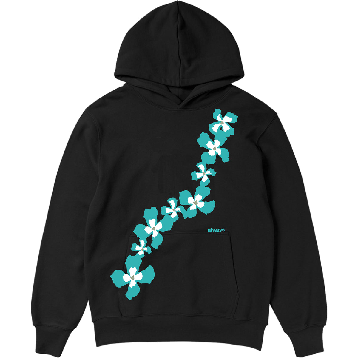 Always Do What You Should Do Flower Trail Hoodie Black