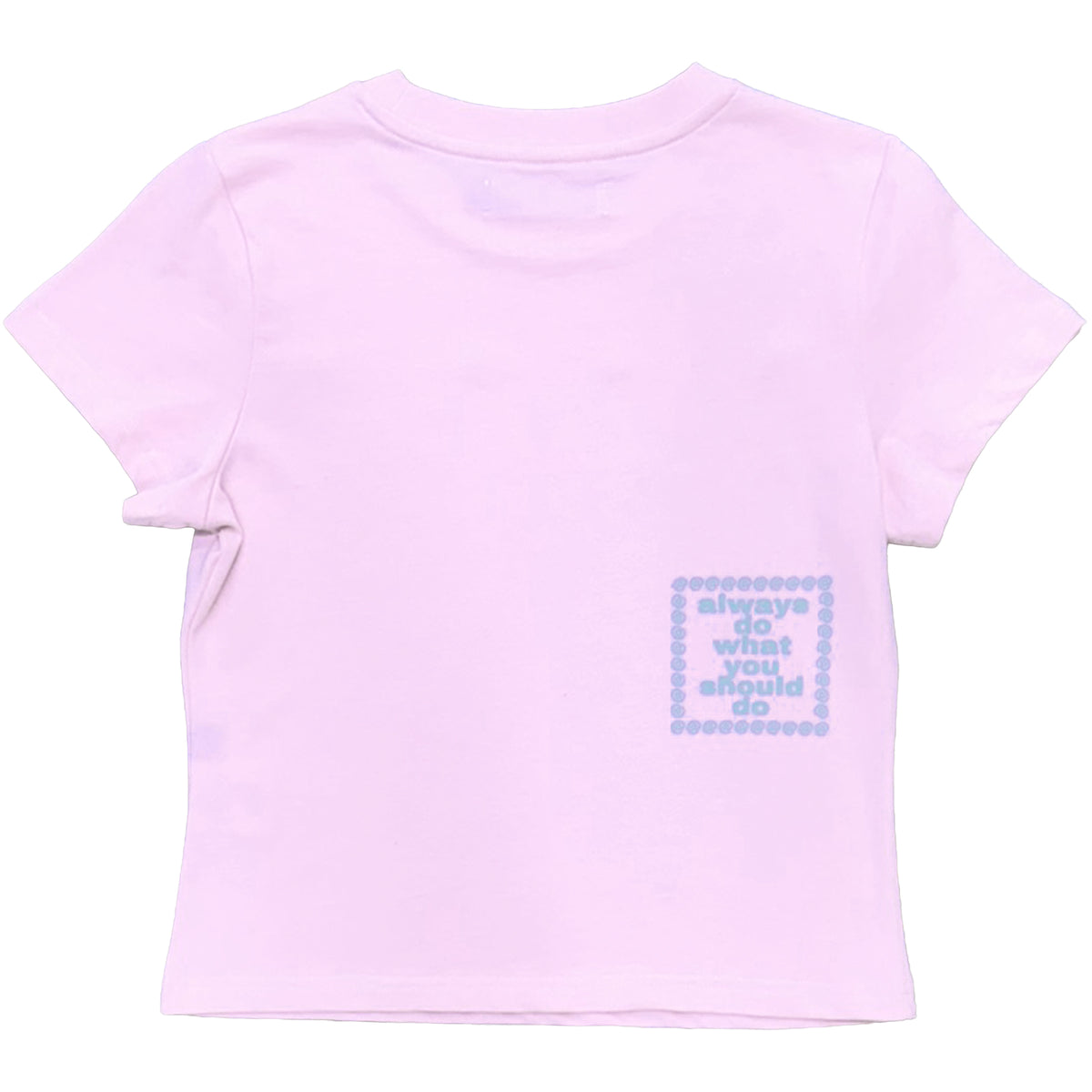 Always Do What You Should Do He@rt Baby Tee Baby Pink/Silver
