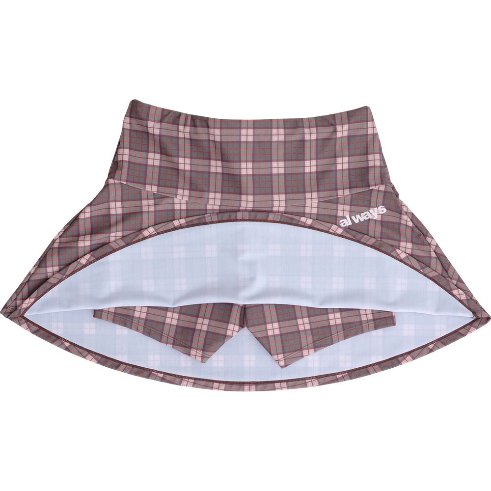 Always Do What You Should Do Heart Logo Skort Brown Plaid