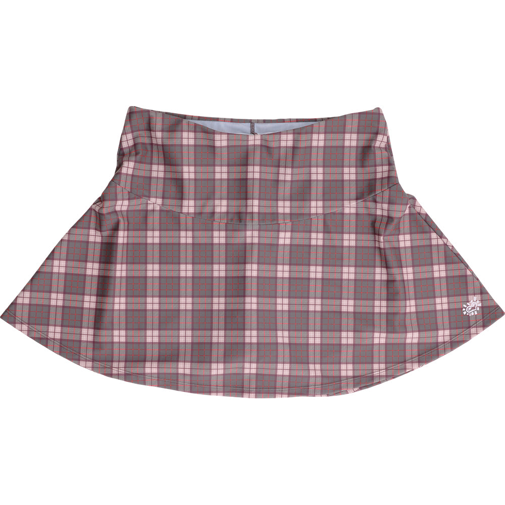 Always Do What You Should Do Heart Logo Skort Brown Plaid