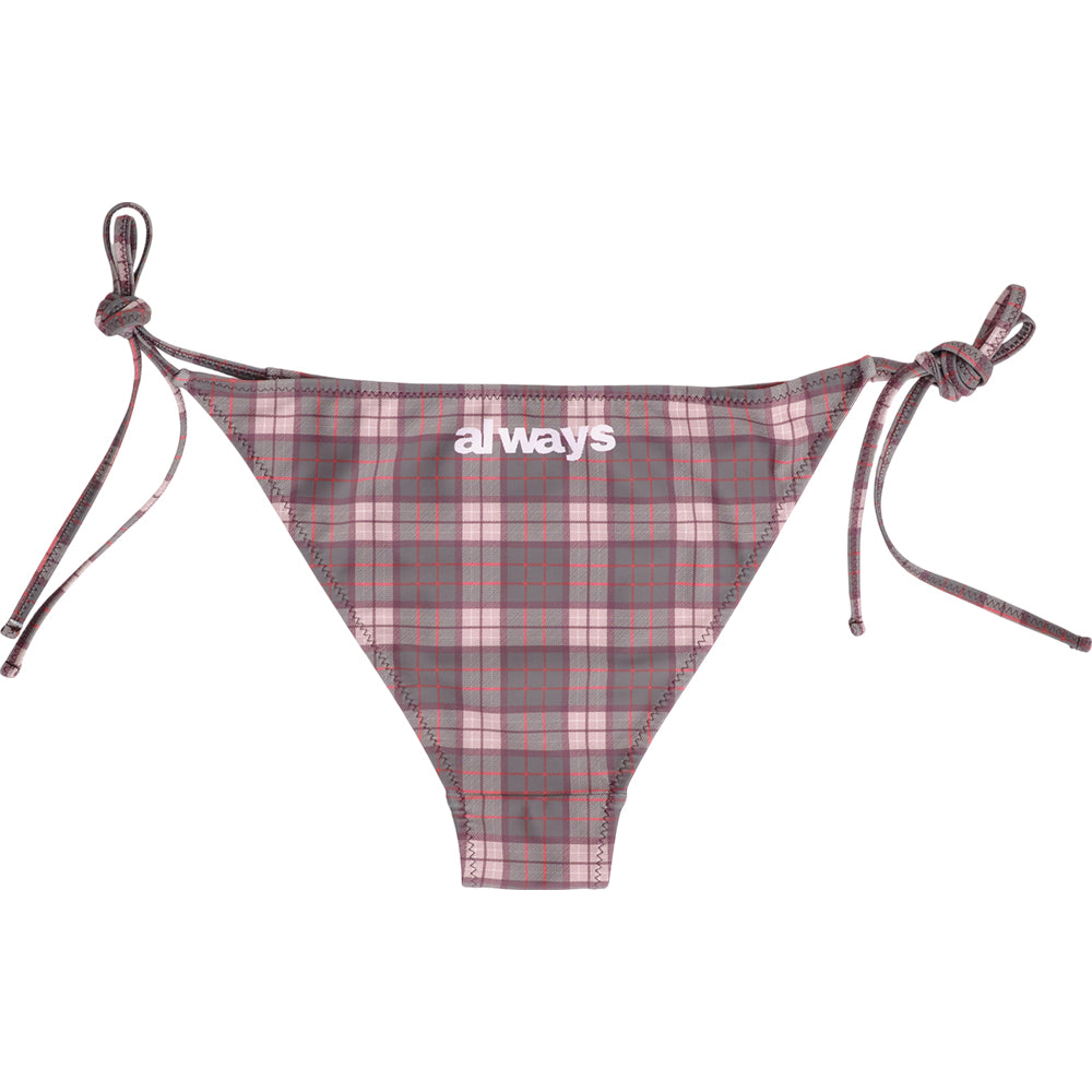 Always Do What You Should Do Plaid Bikini Brown