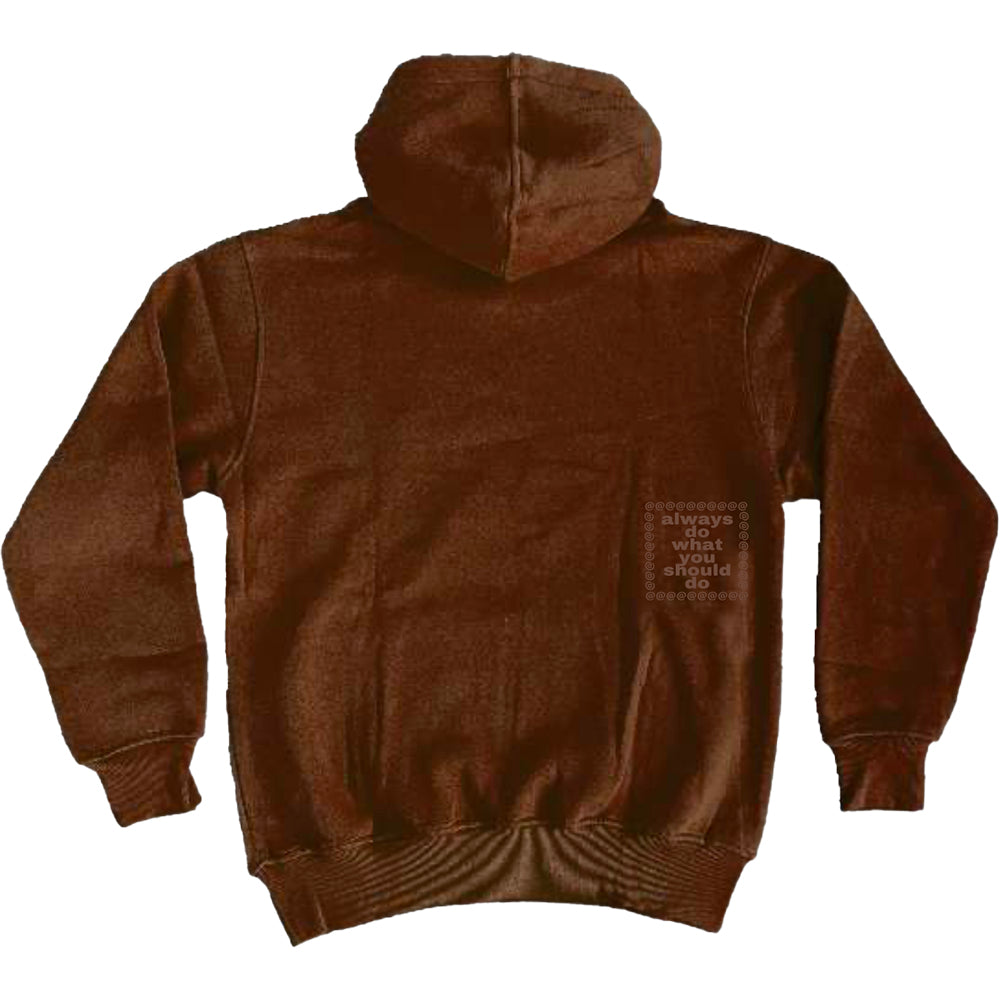 Always Do What You Should Do Small Embroid @sun Hoodie Brown