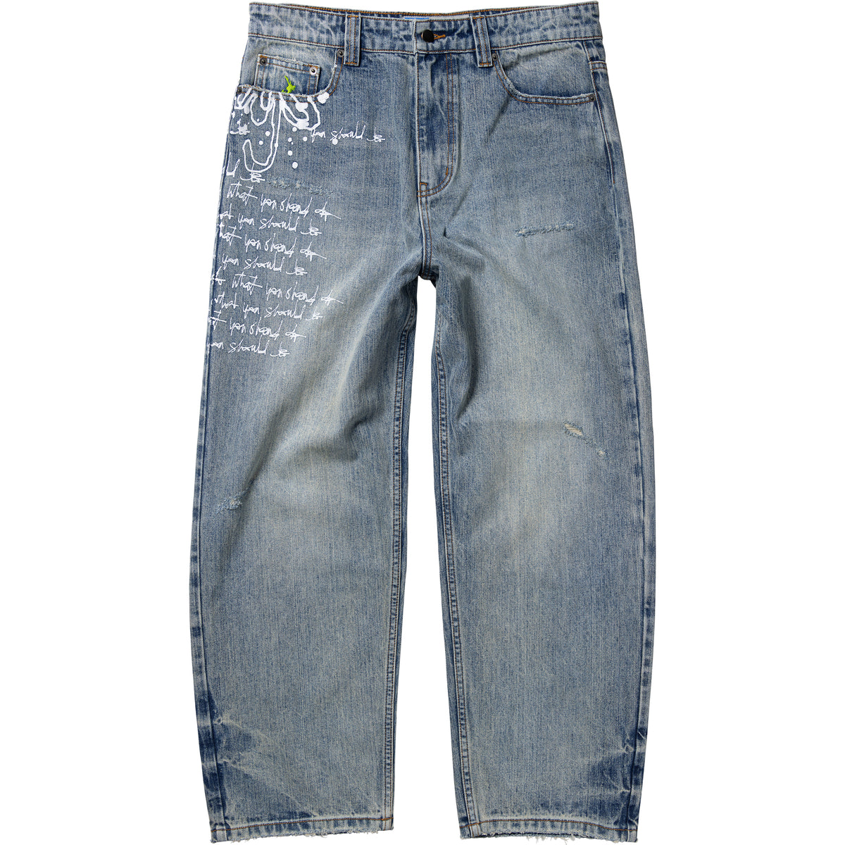 Always Do What You Should Do Waza Jeans Washed Light Blue