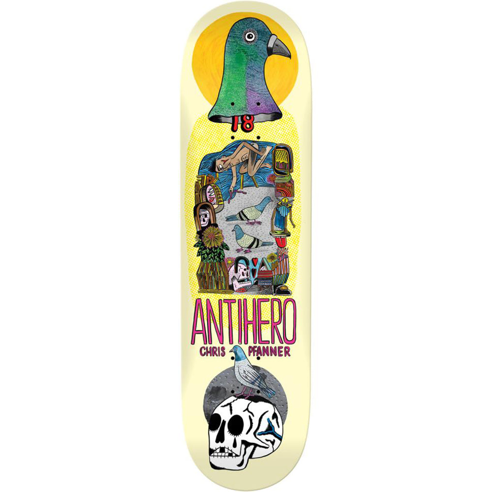 Antihero Chris Pfanner Pigeon Vision Skateboard Deck 8.12"