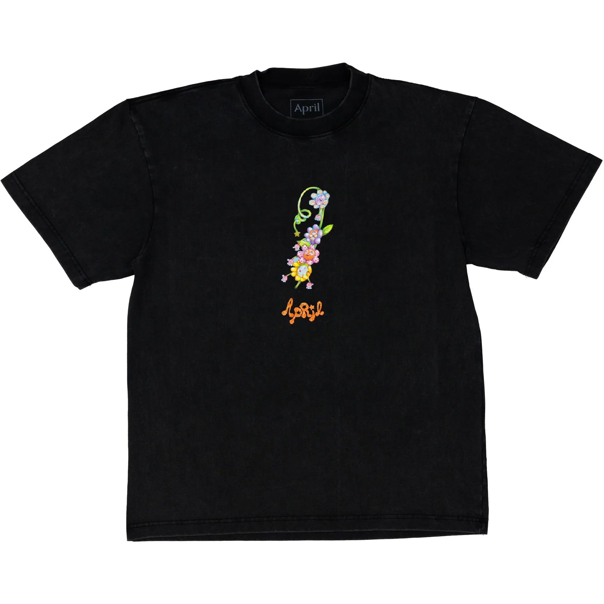 April Flower by Ema Gaspar Tee Vintage Black | NOTE shop