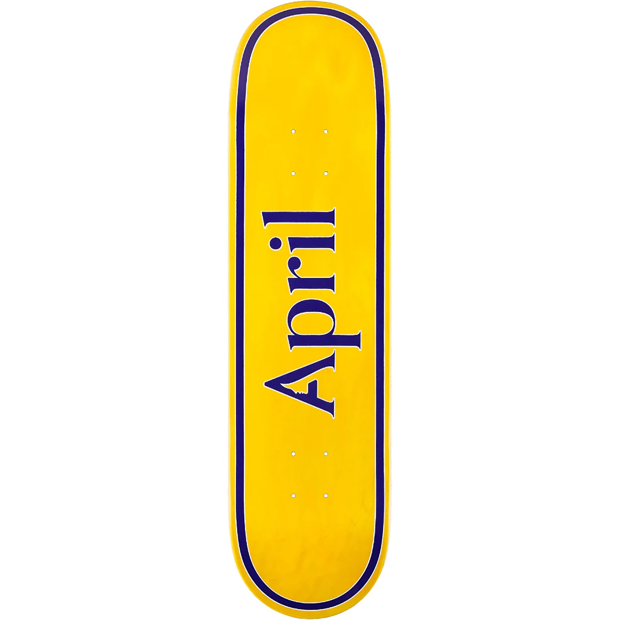 April OG Logo Yellow/Purple Skateboard Deck 8.125"