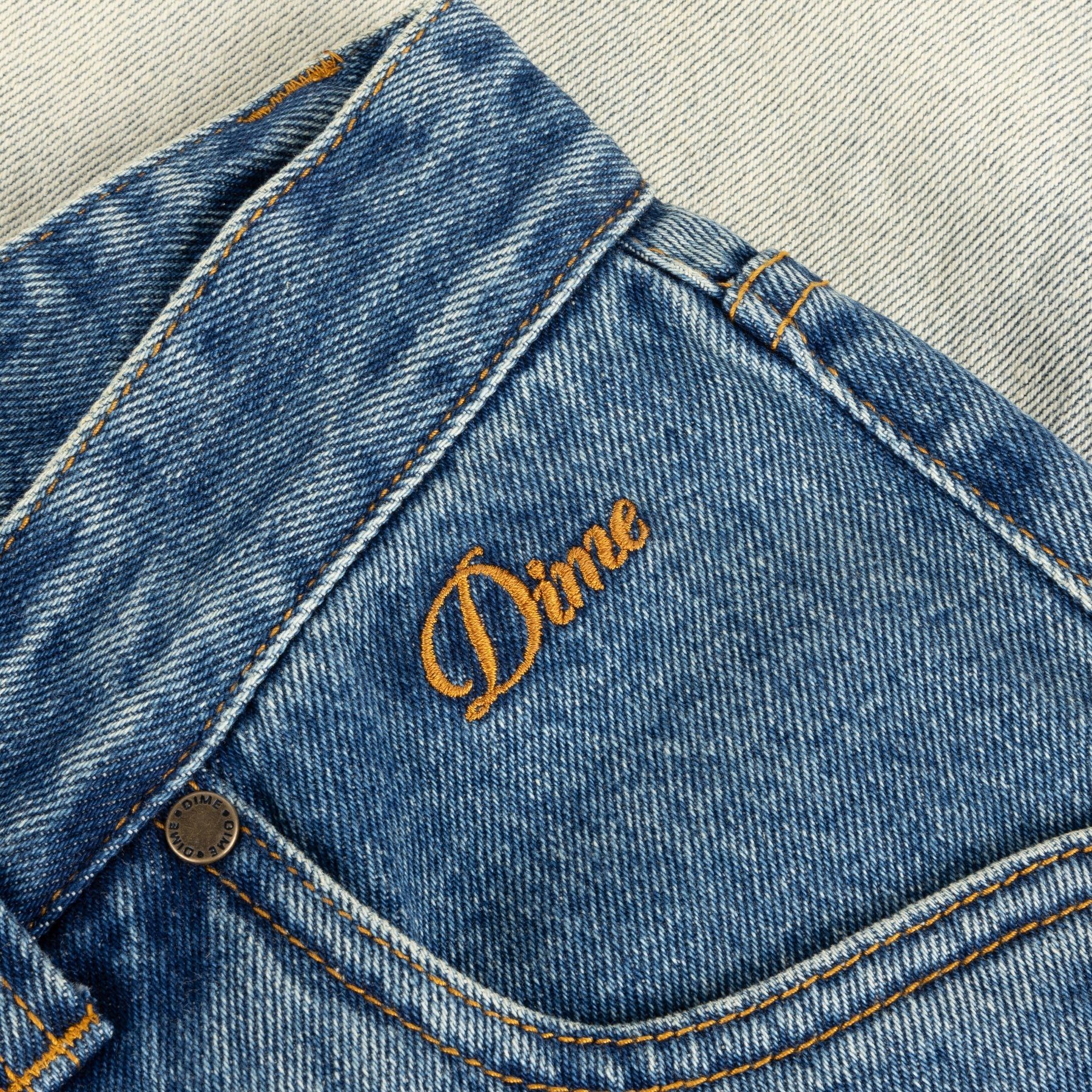 Dime MTL Straight Denim Pants Dipped Sandblasted Indigo