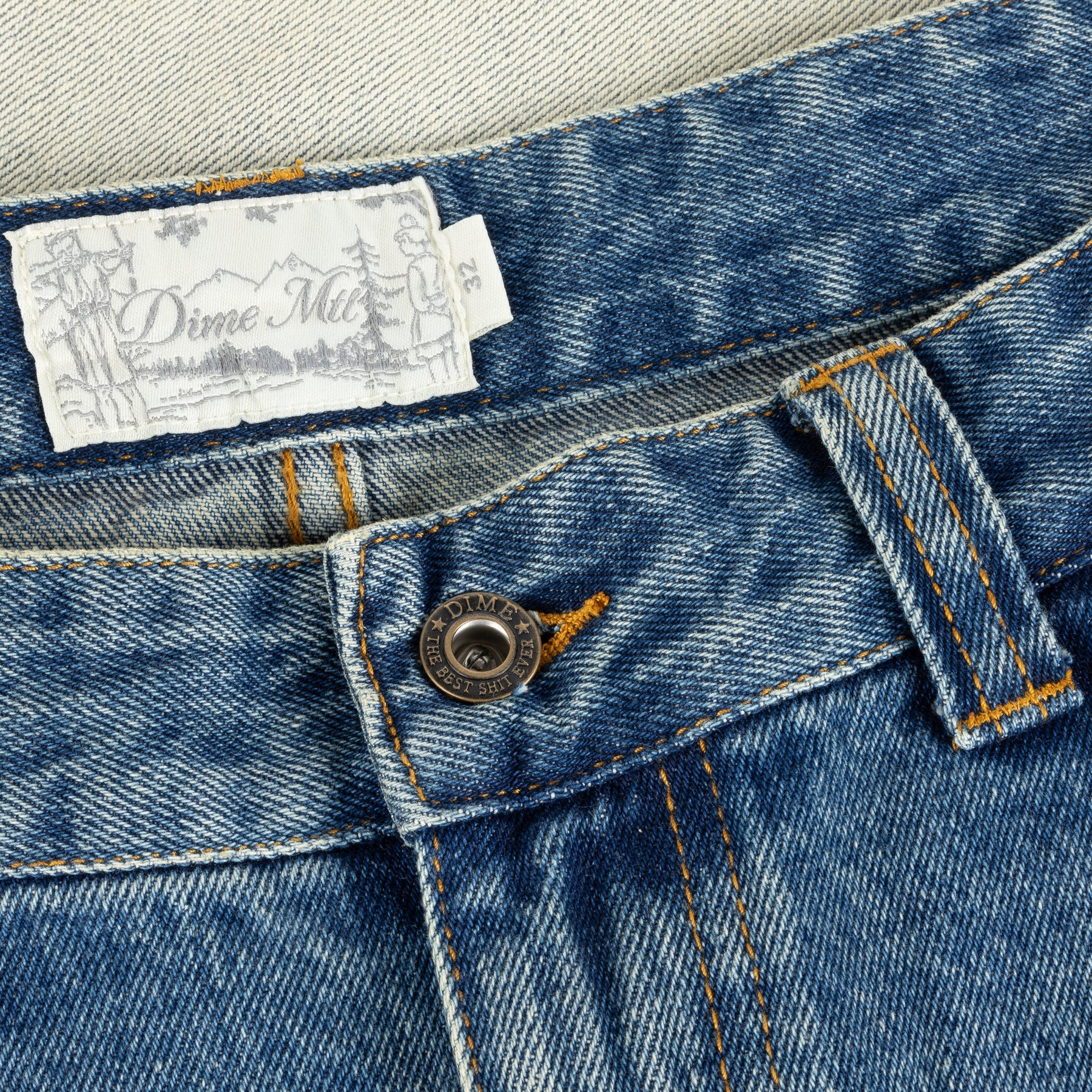 Dime MTL Straight Denim Pants Dipped Sandblasted Indigo