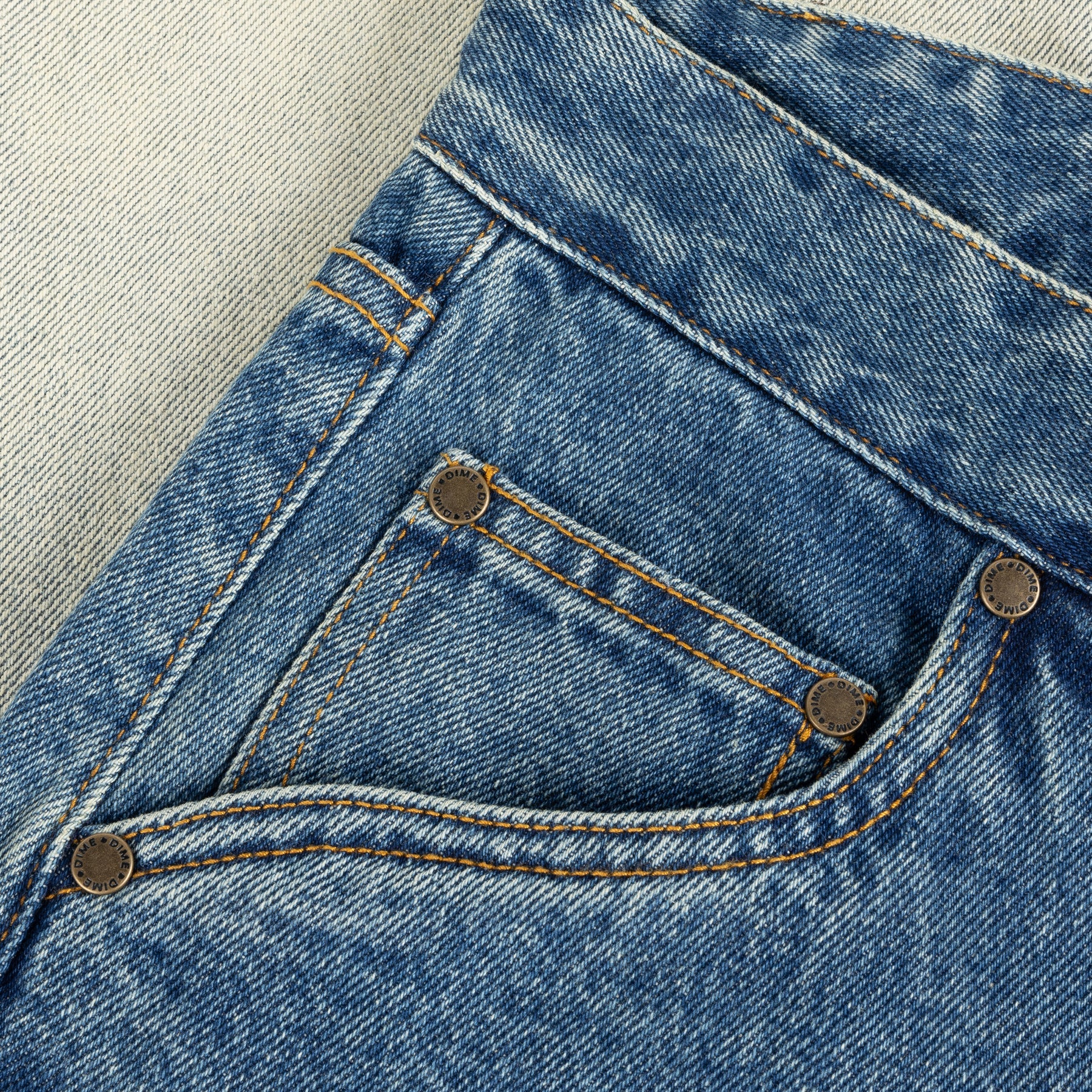Dime MTL Straight Denim Pants Dipped Sandblasted Indigo