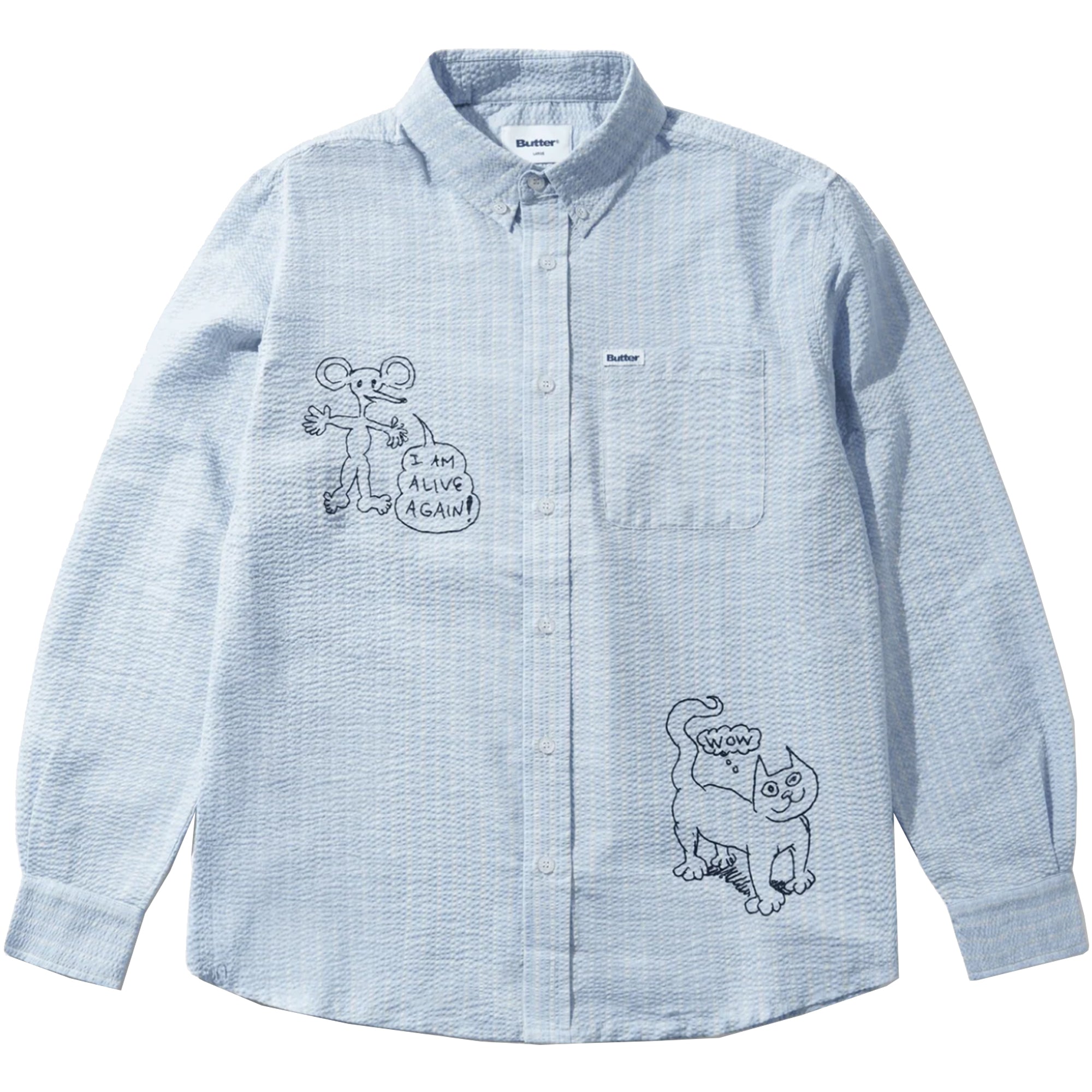 Butter Goods x Daniel Johnston Alive Again Shirt Light Blue