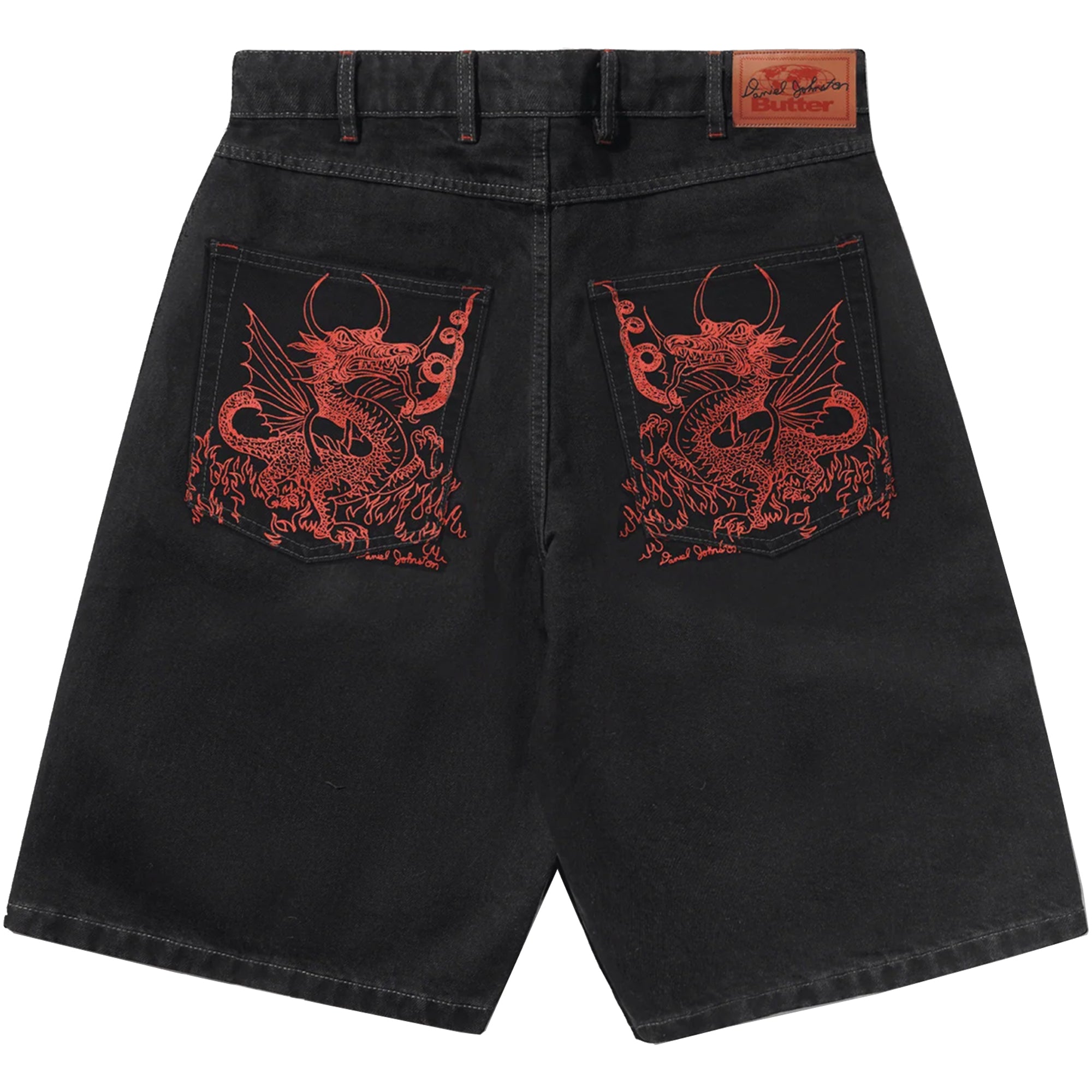 Butter Goods x Daniel Johnston Dragon Denim Shorts Washed Black