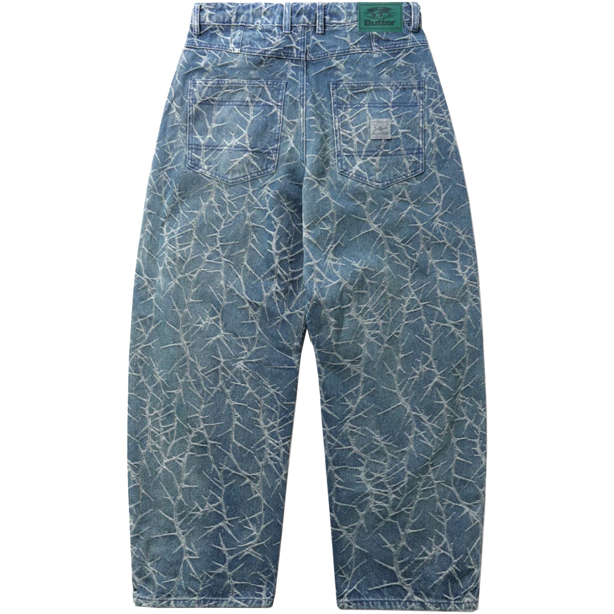 Butter Goods Thorn Camo Wide Cut Denim Jeans Washed Indigo