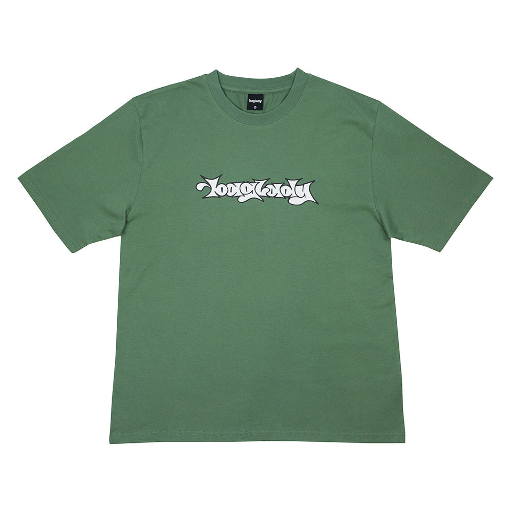 Baglady Bootleg Throw Up T Shirt Sage Green