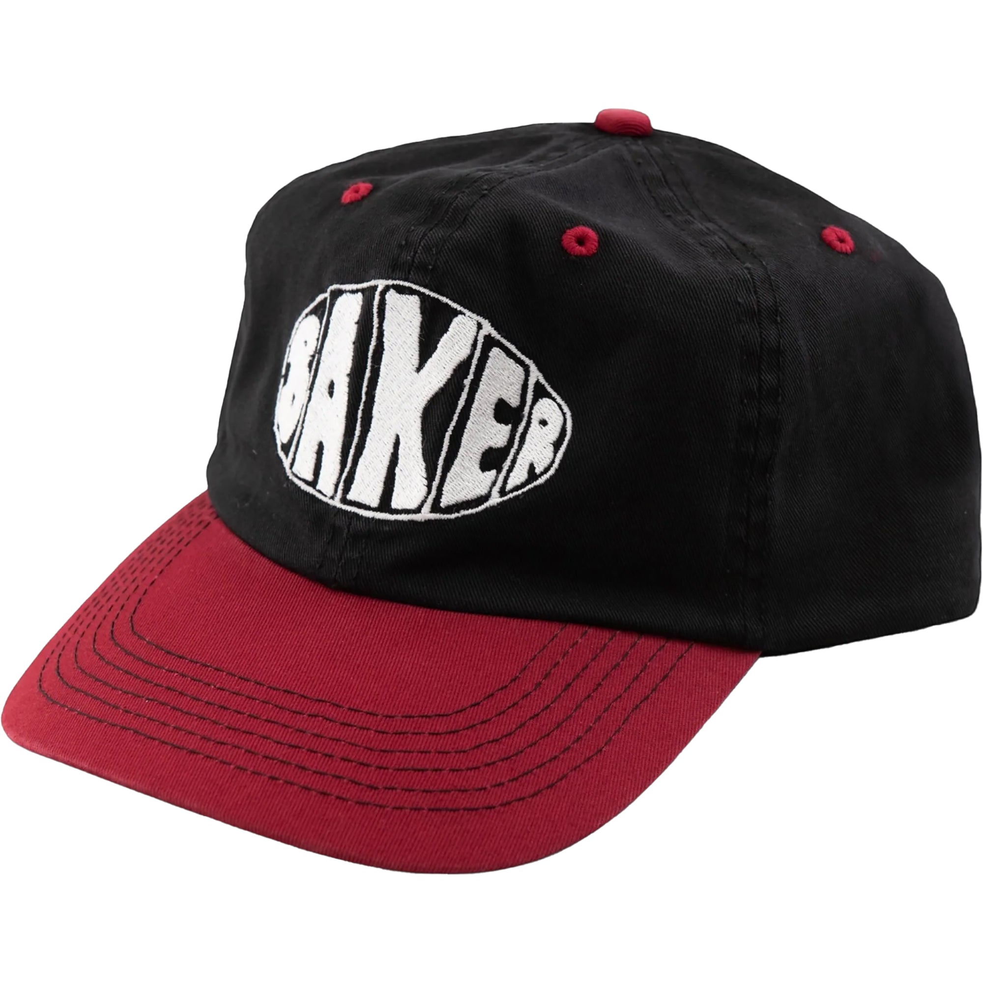 Baker Sprayed Oval Snapback Cap Black/Red