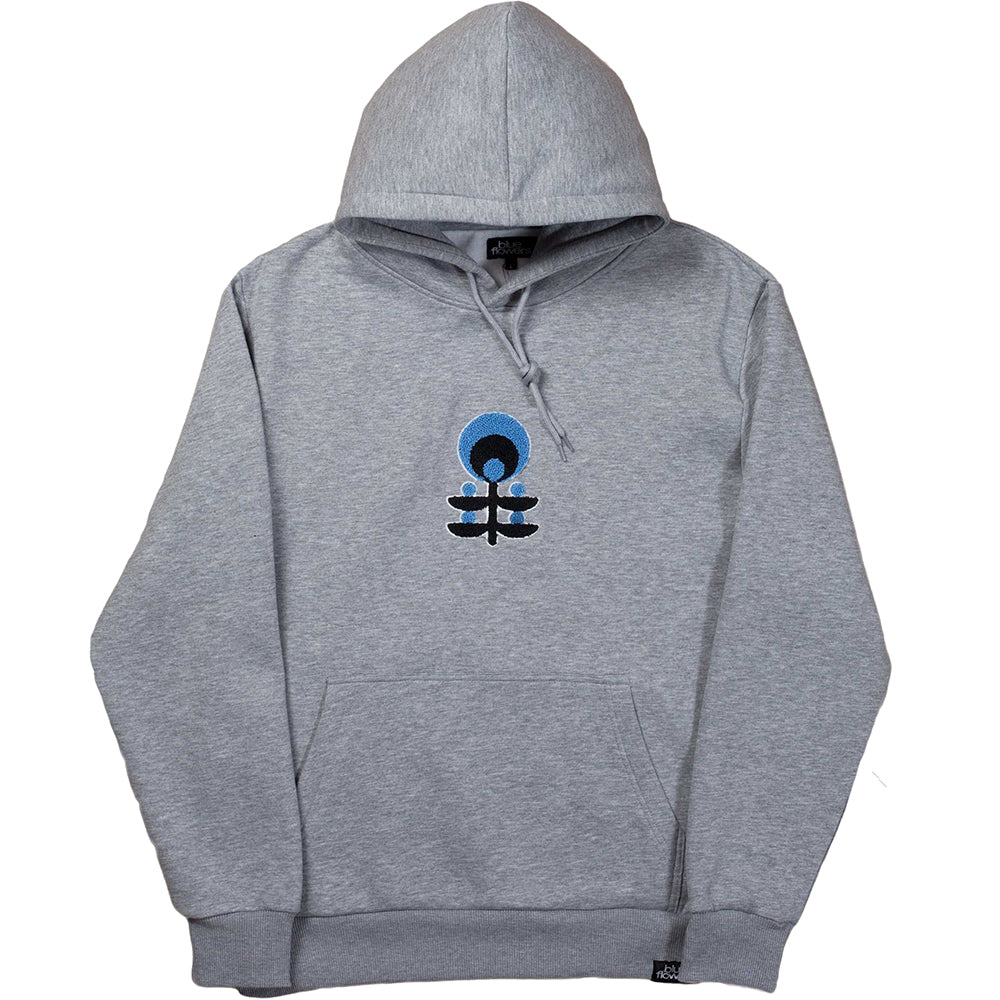 Blue Flowers Daisen Hoodie Heather Grey