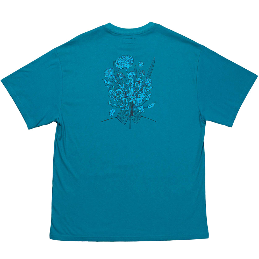 Blue Flowers Evolution T Shirt Ocean Blue