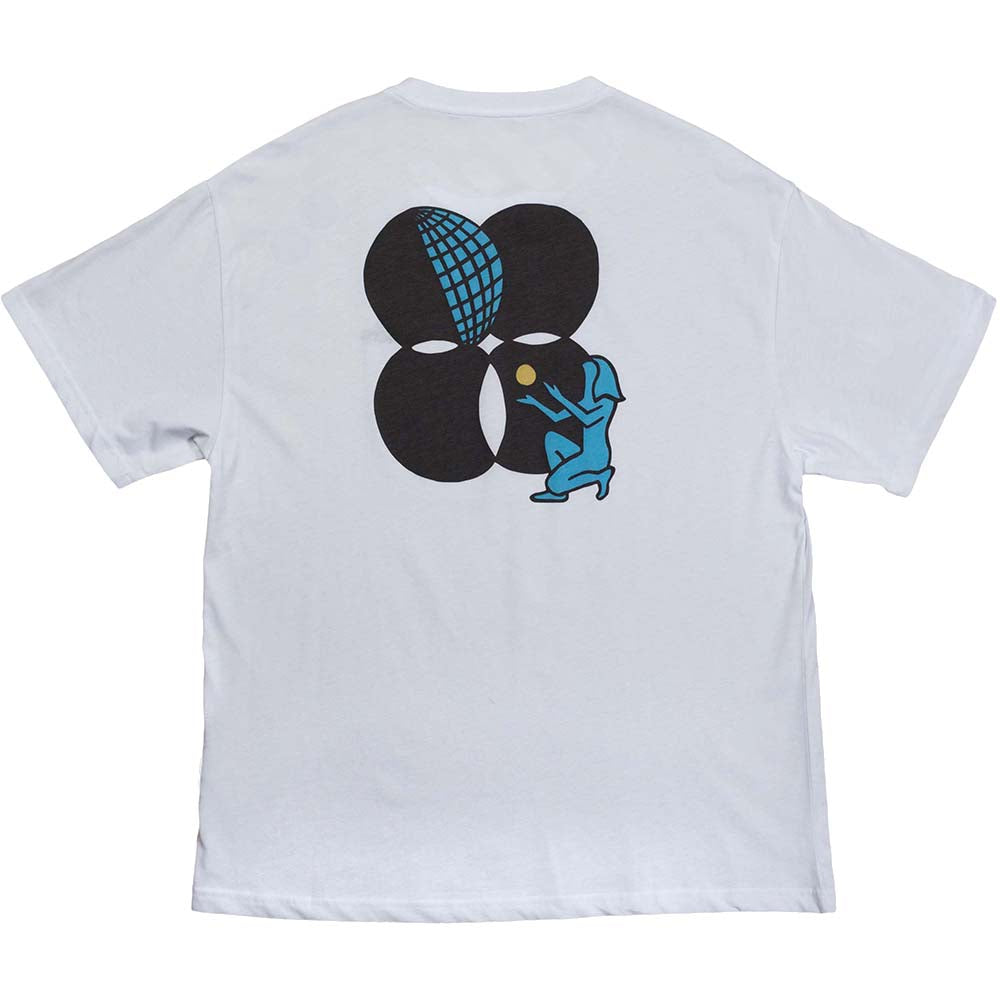 Blue Flowers Global T Shirt White