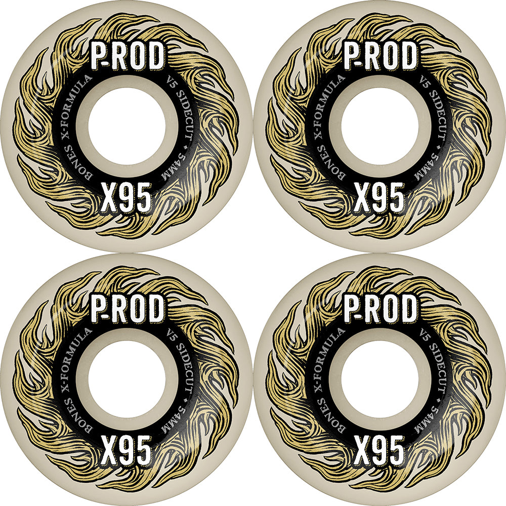 Bones Paul Rodriguez P-Rod Pro X-Formula V5 Sidecut 95A Wheels 54mm