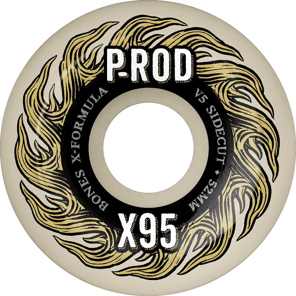 Bones Paul Rodriguez P-Rod Pro X-Formula V5 Sidecut 95A Skateboard Wheels 52mm