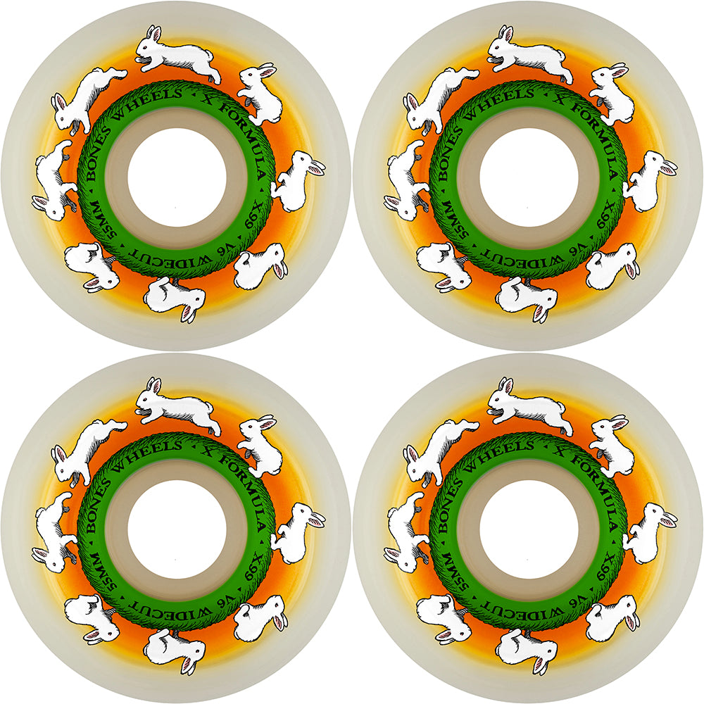 Bones X-Formula Runny Bunny V6 Wide-Cut 99A Skateboard Wheels 55mm