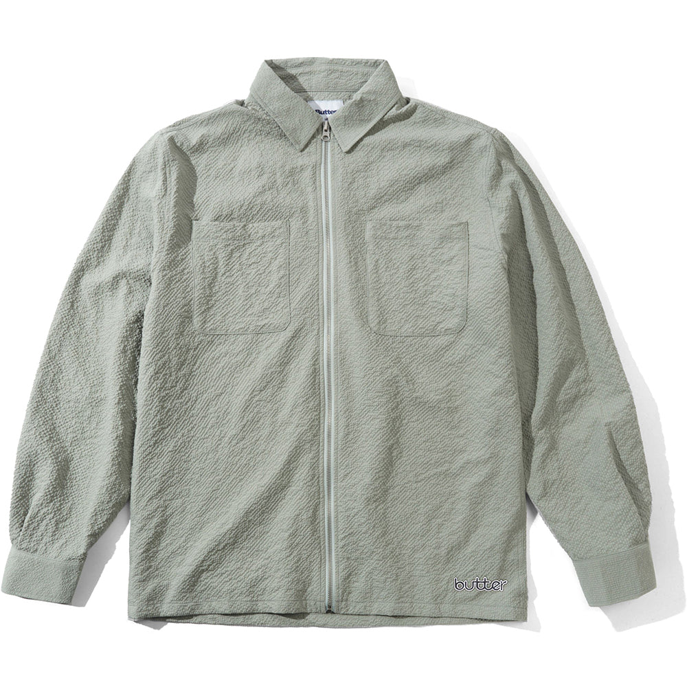 Butter Goods Carve Zip Shirt Seafoam