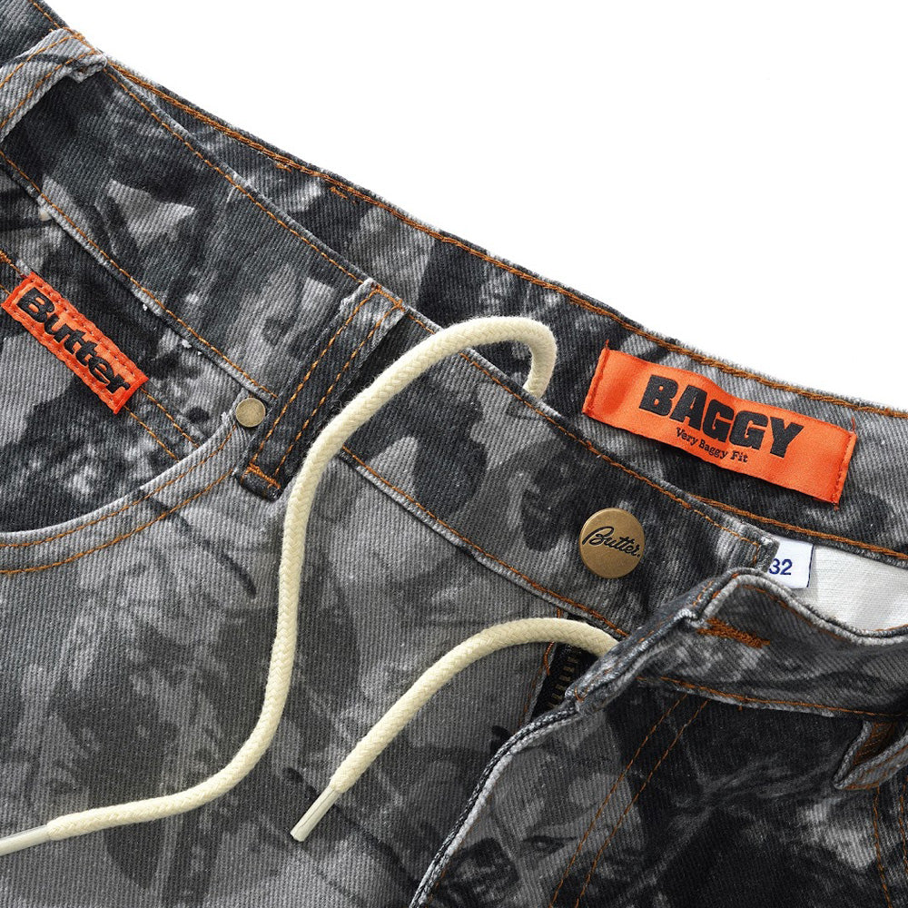 Butter Goods Foliage Camo Denim Jeans Black
