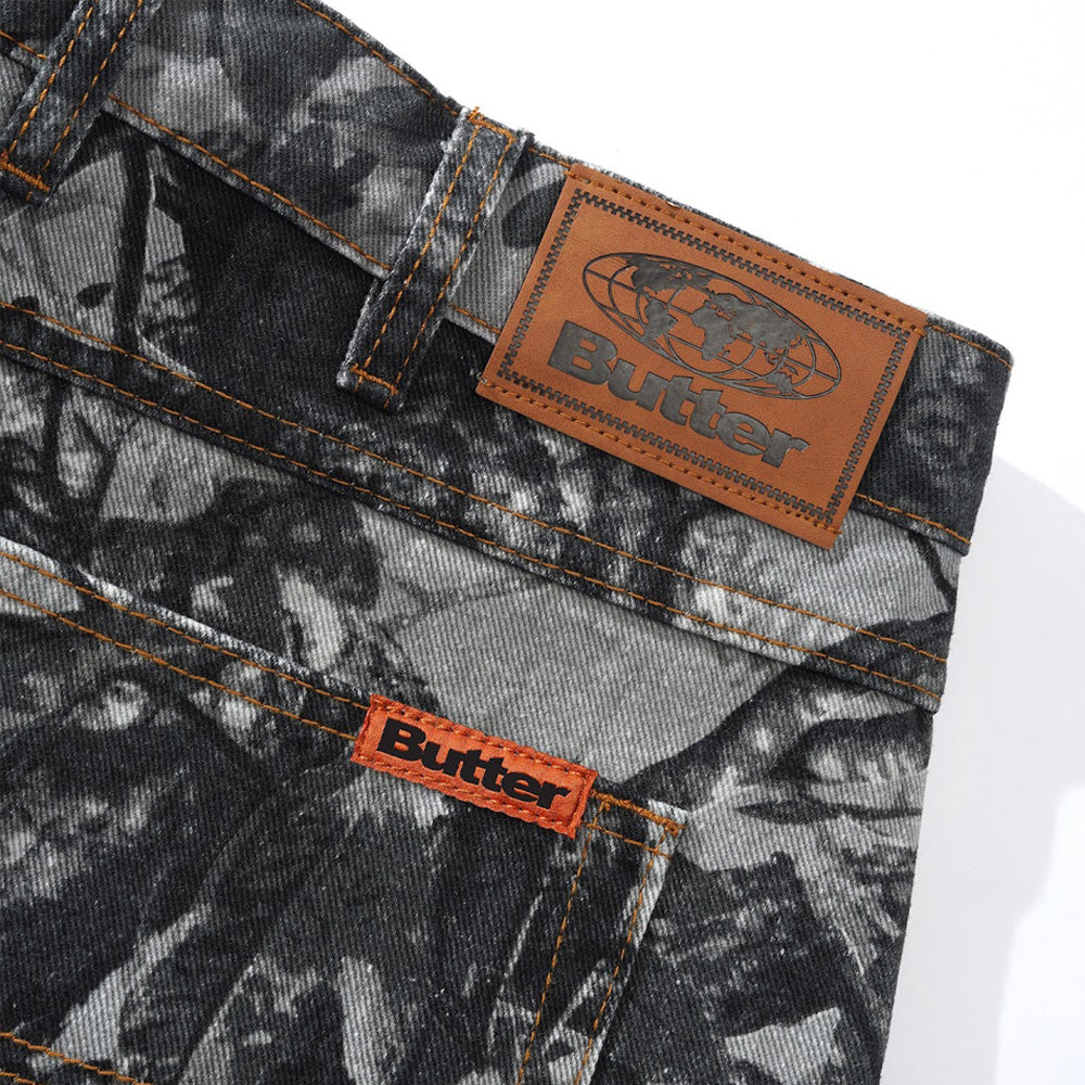 Butter Goods Foliage Camo Denim Jeans Black