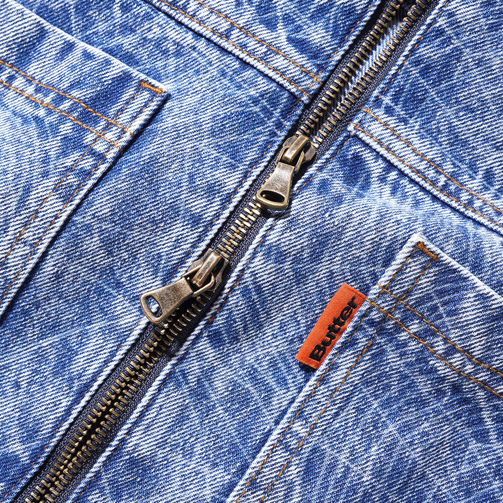 Butter Goods Overdye Web Denim Jacket Acid Wash Indigo