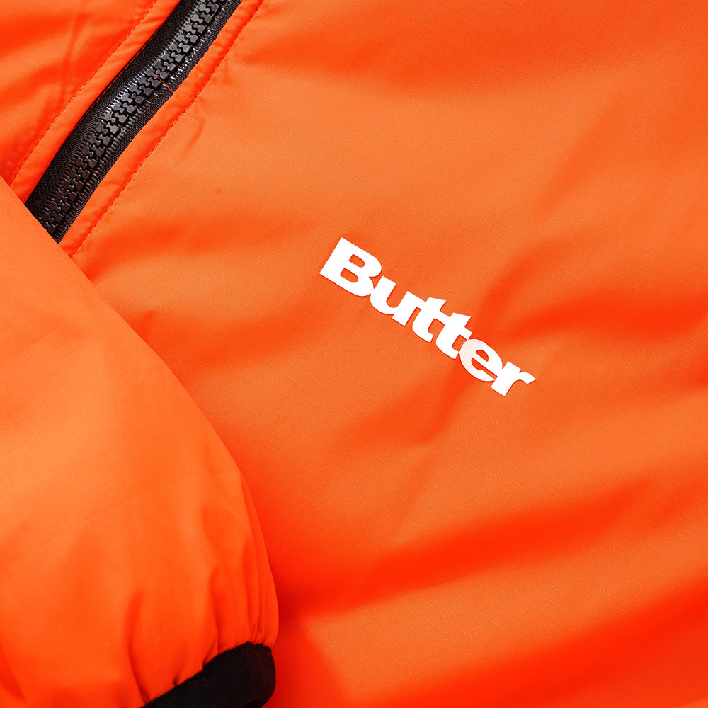 Butter Goods Reversible Plaid Puffer Jacket White/Orange