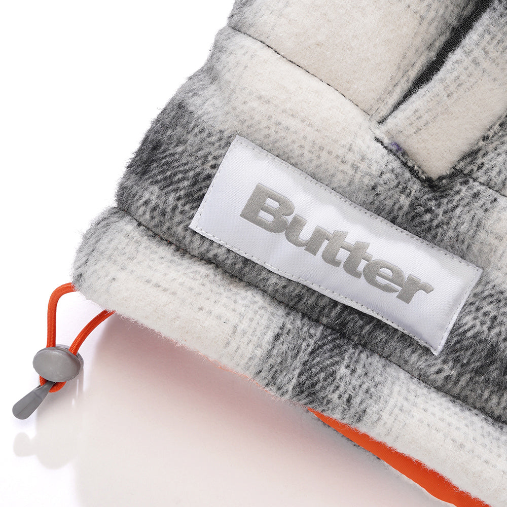 Butter Goods Reversible Plaid Puffer Jacket White/Orange