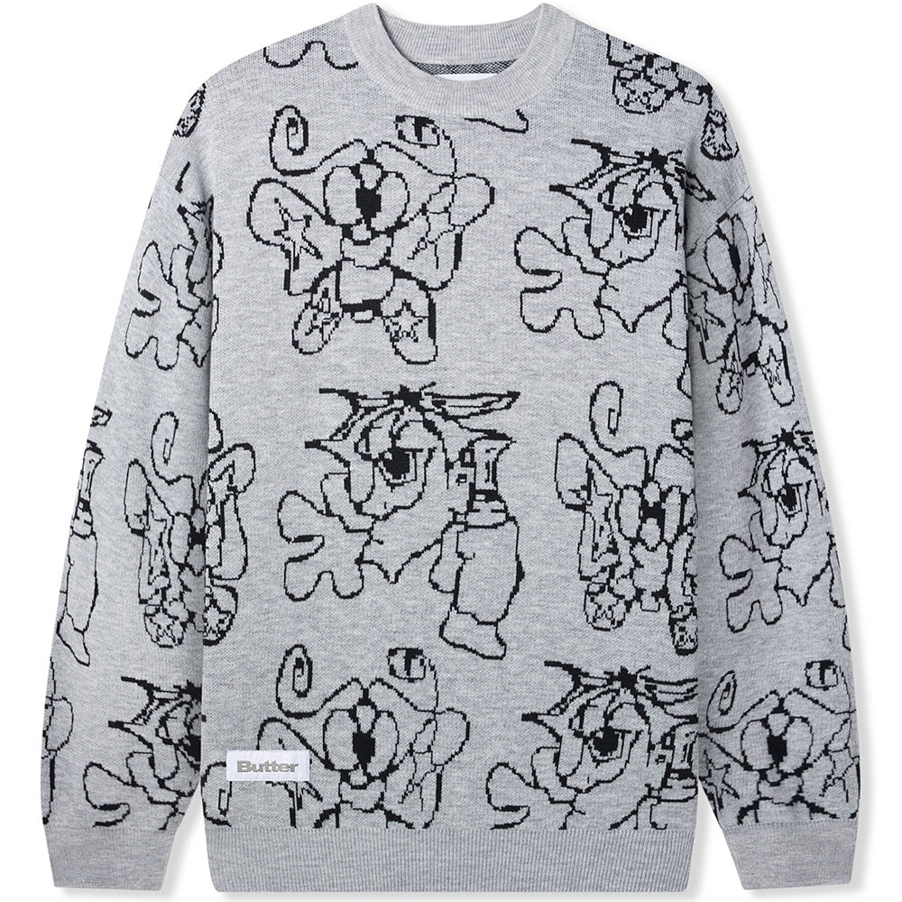 Butter Goods Spray Knit Sweater Grey