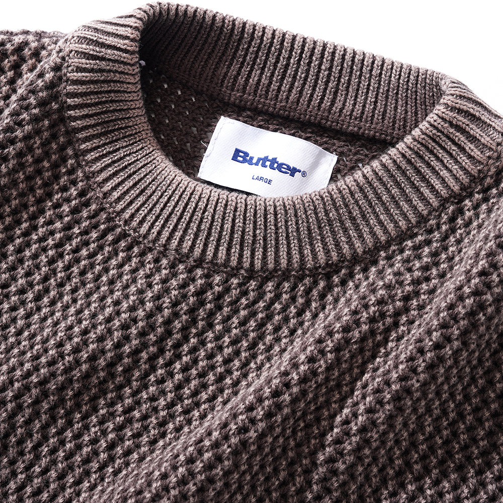 Butter Goods Washed Knitted Sweater Washed Brown