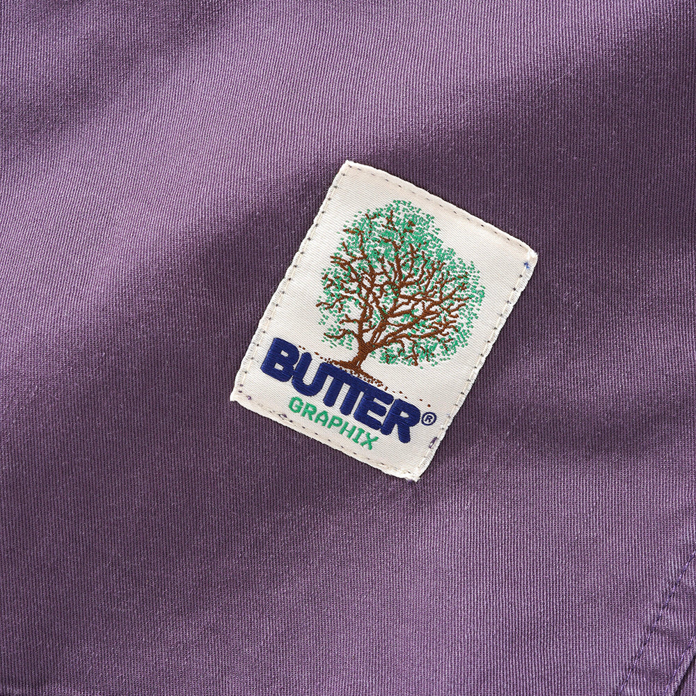 Butter Goods Washed Pocket Long Sleeve Shirt Eggplant