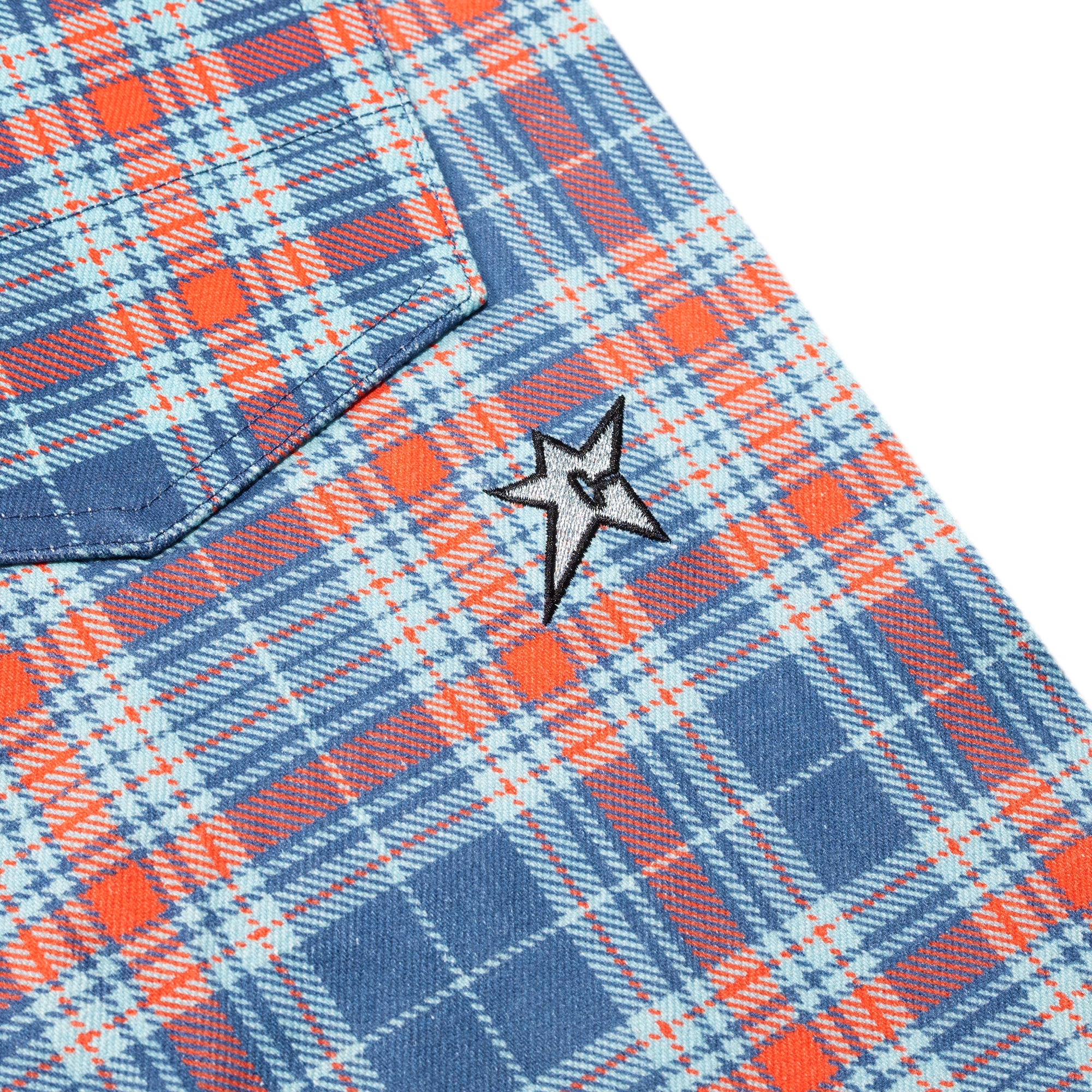 Carpet Company C-Star Plaid Denim Pants Blue