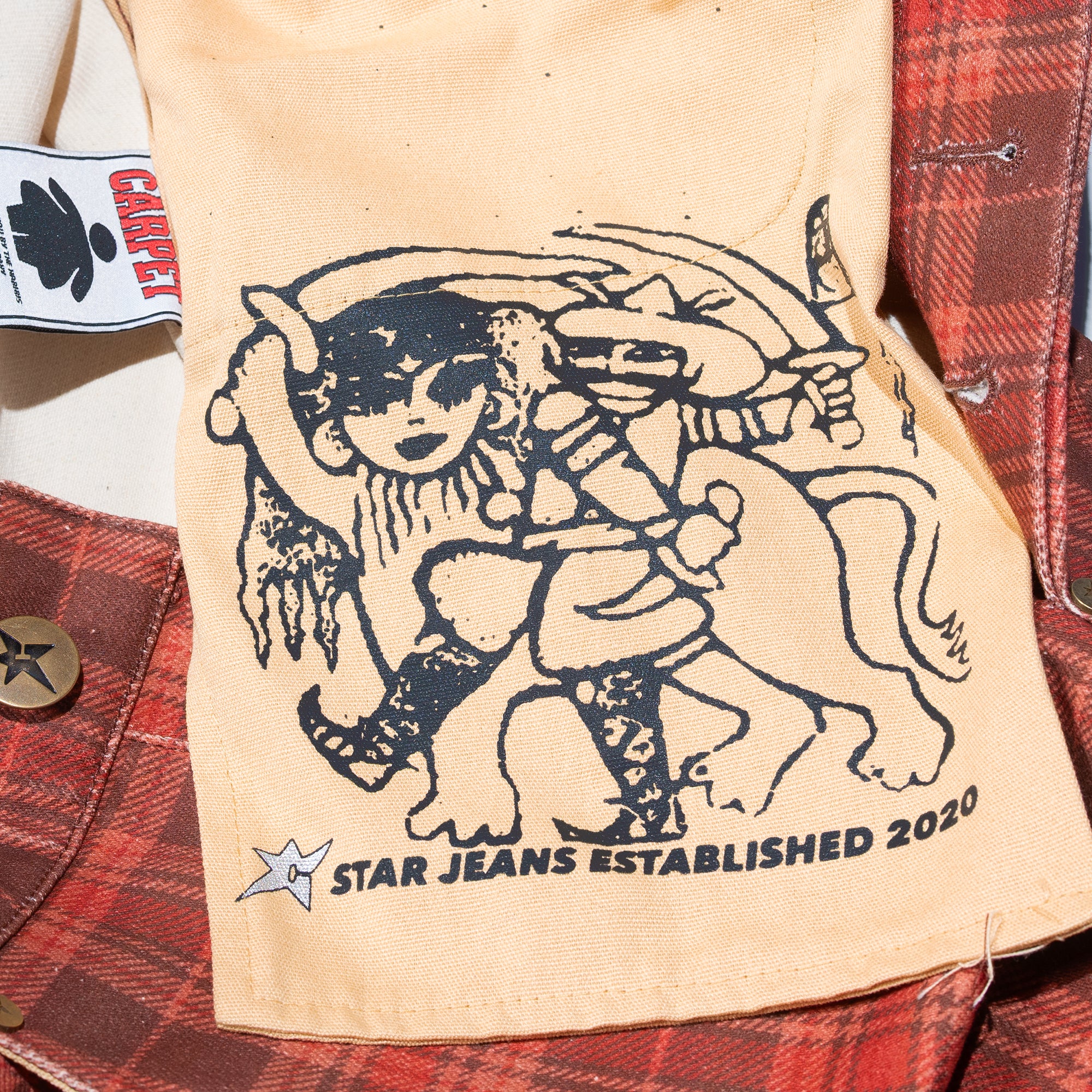 Carpet Company C-Star Plaid Denim Pants Brown