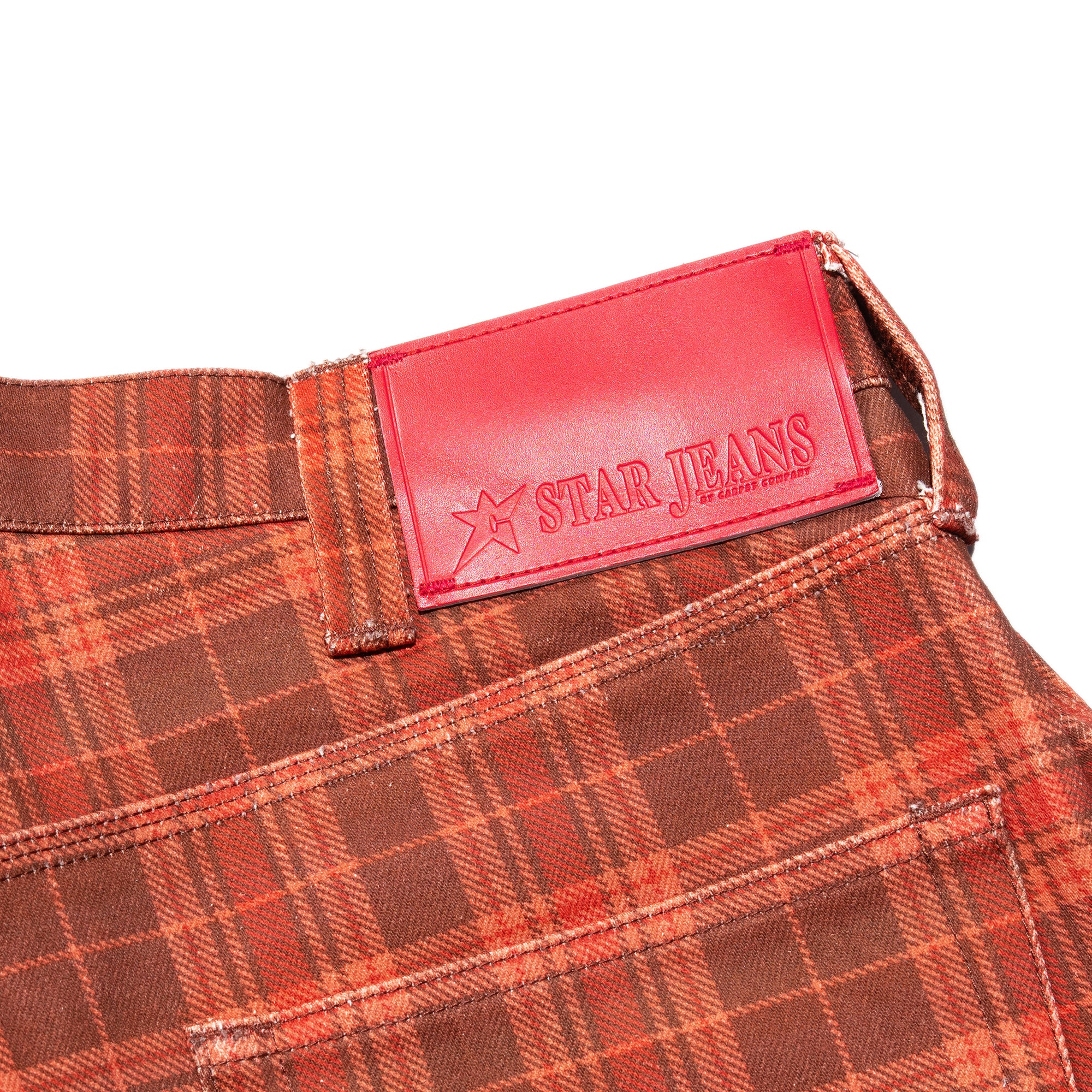 Carpet Company C-Star Plaid Denim Pants Brown