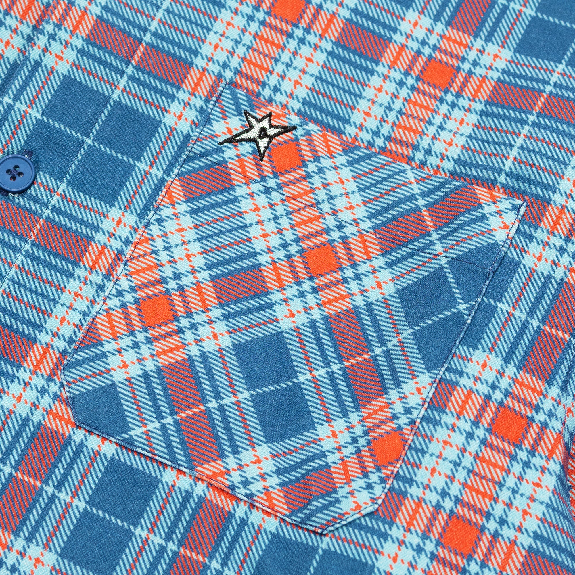 Carpet Company Plaid Canvas Button Up Blue