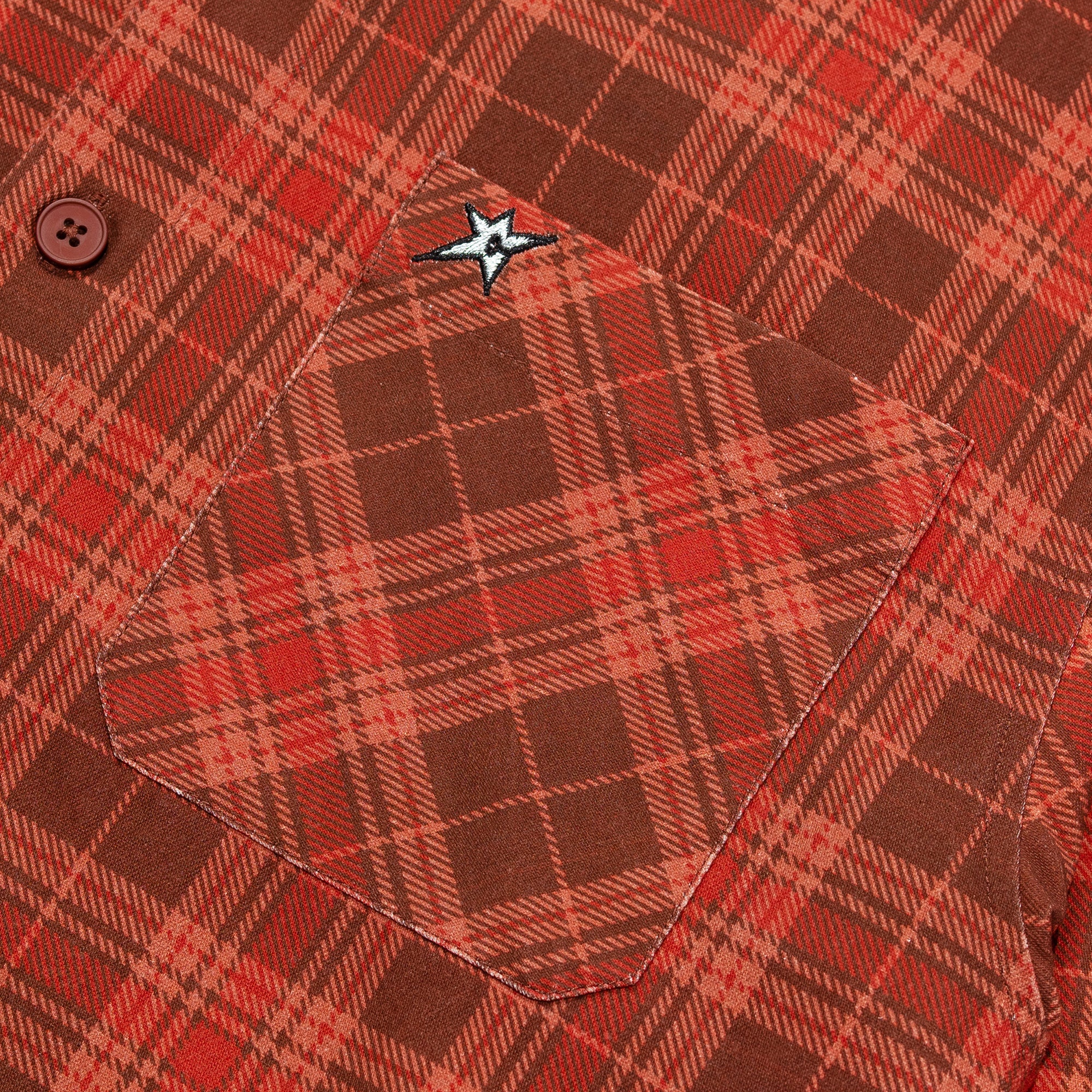 Carpet Company Plaid Canvas Button Up Brown