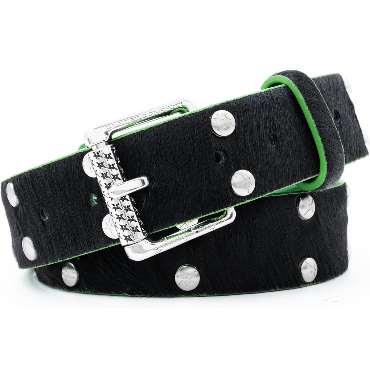 Carpet Company Ponyhair Studded Belt Black