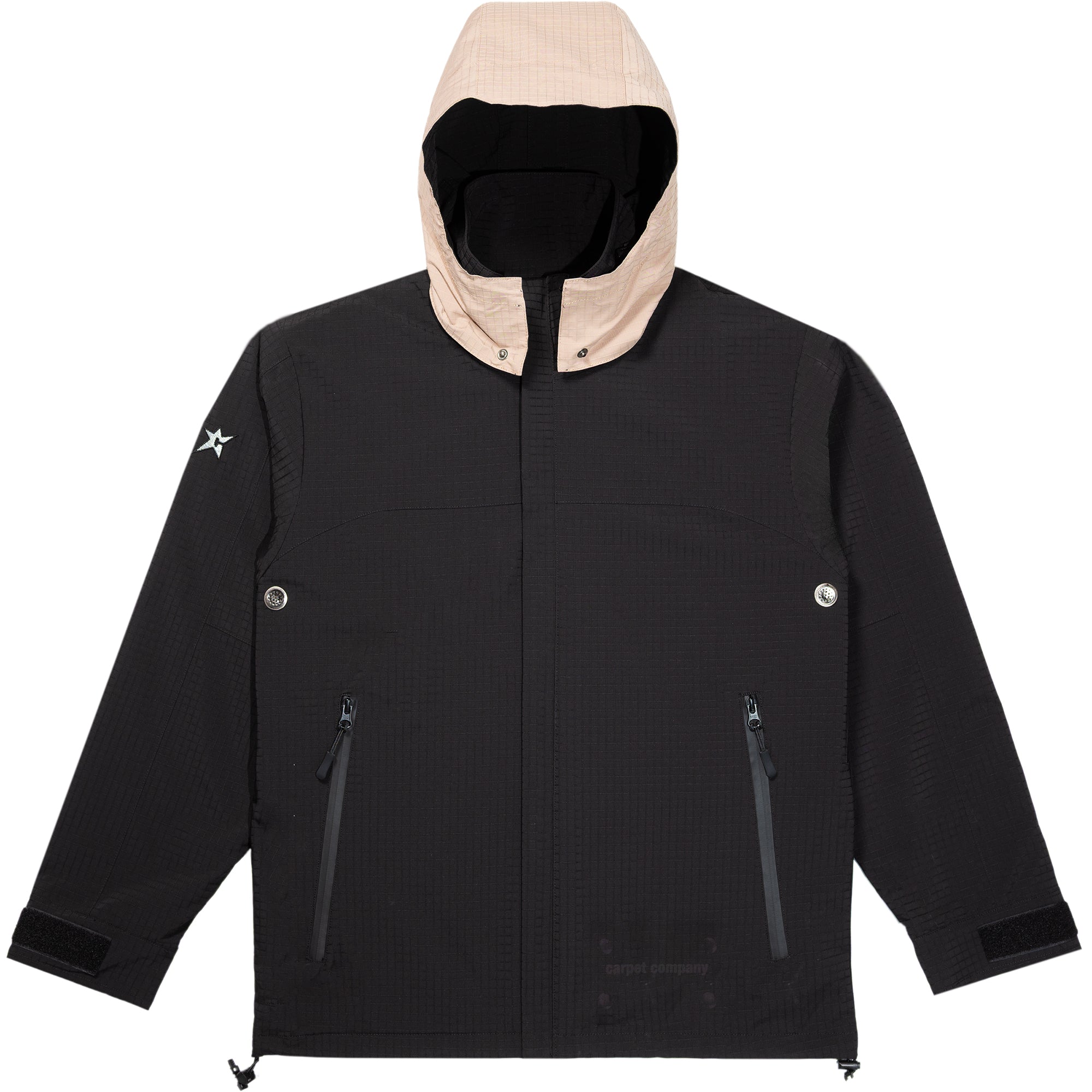Carpet Company Rain Jacket with Reversible Hood Black