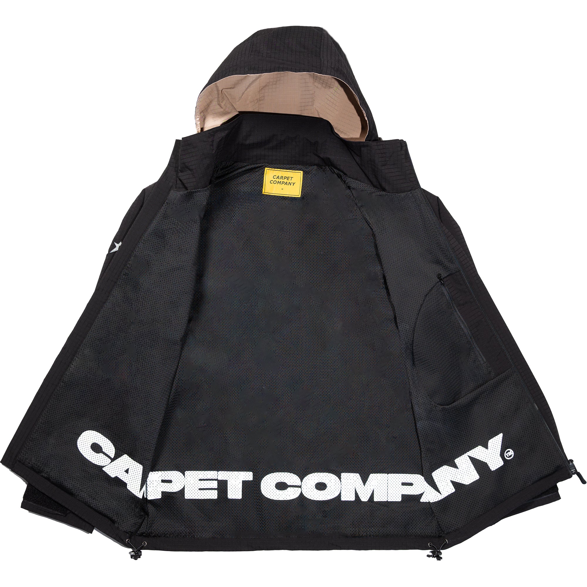 Carpet Company Rain Jacket with Reversible Hood Black