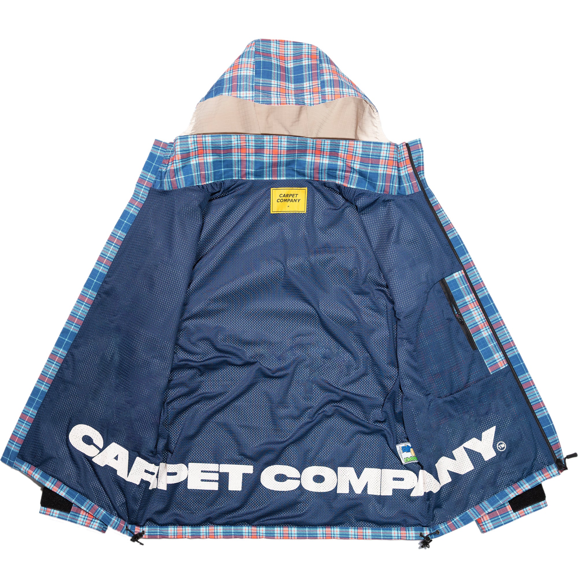 Carpet Company Rain Jacket with Reversible Hood Plaid