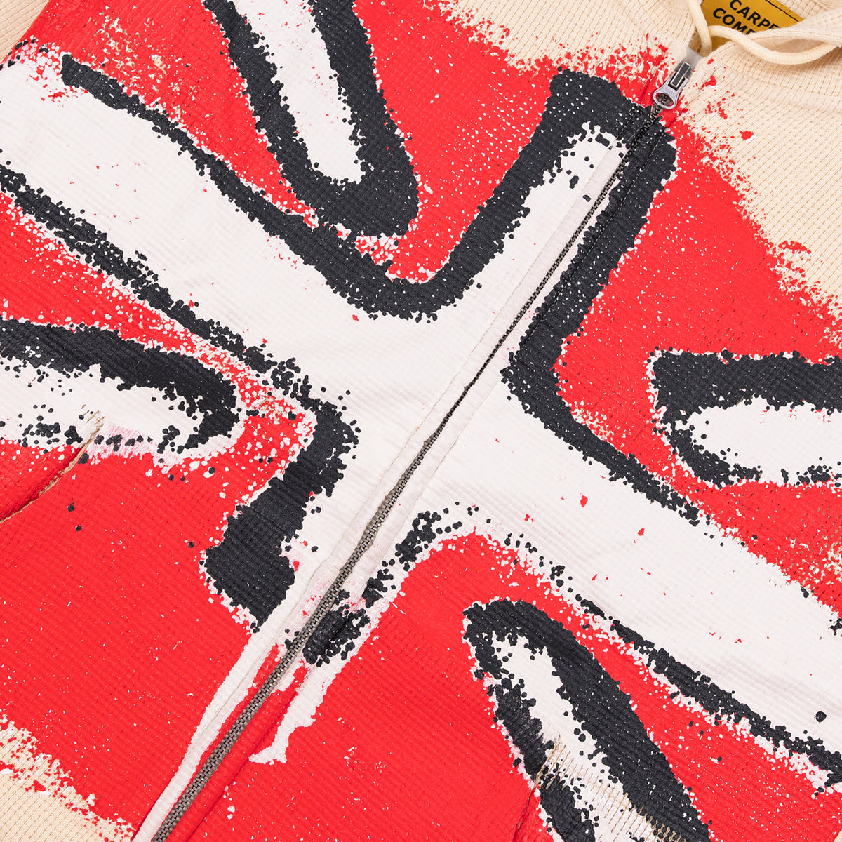 Carpet Company Union Jack Zip Thermal Hoodie Cream