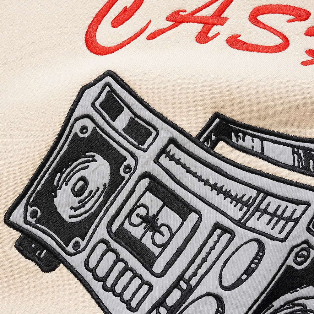 Cash Only Boombox Nylon Applique Crewneck Sweatshirt Cream