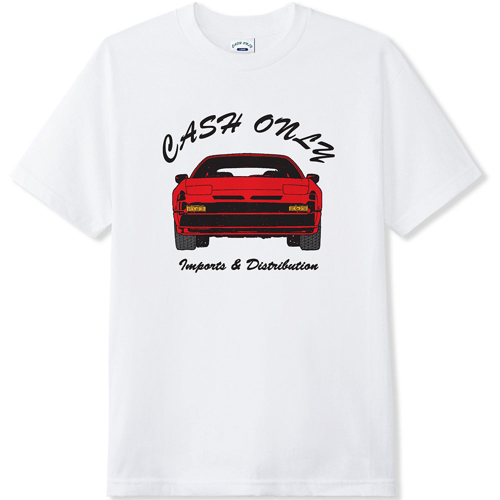 Cash Only Car Tee White